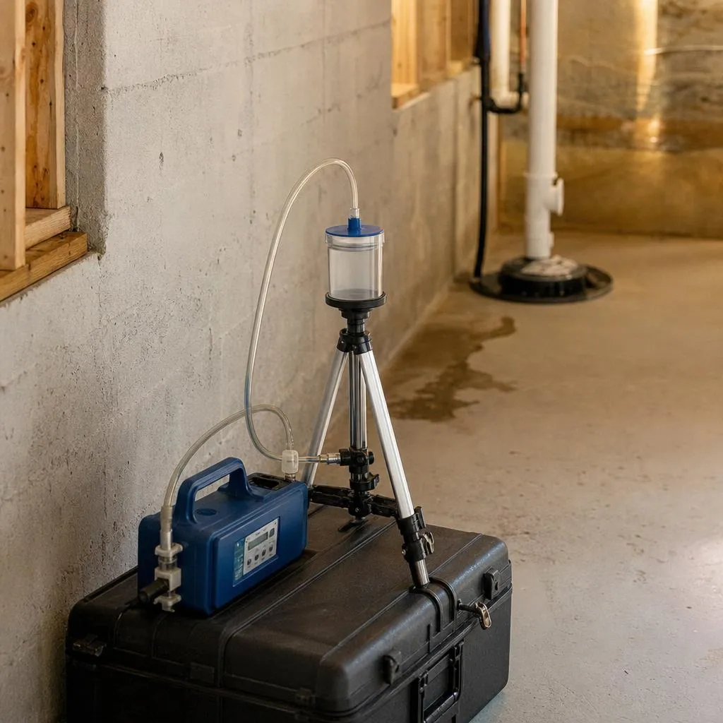Air sampling equipment used for mold testing